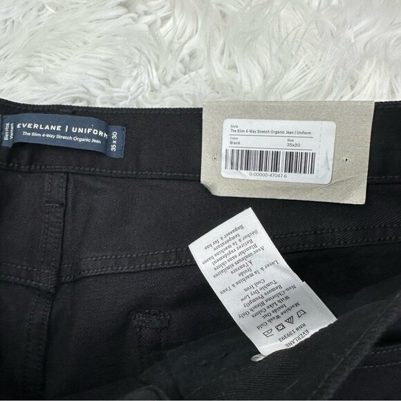 Everlane‎ Uniform Men’s Black The Slim 4-Way Stretch Organic Cotton Jean W35/L30 - Picture 7 of 11